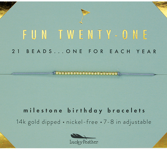 Twenty-One - Gold Milestone Bracelet
