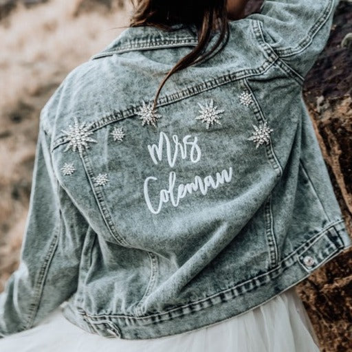 Star Struck Denim Jacket for Bride