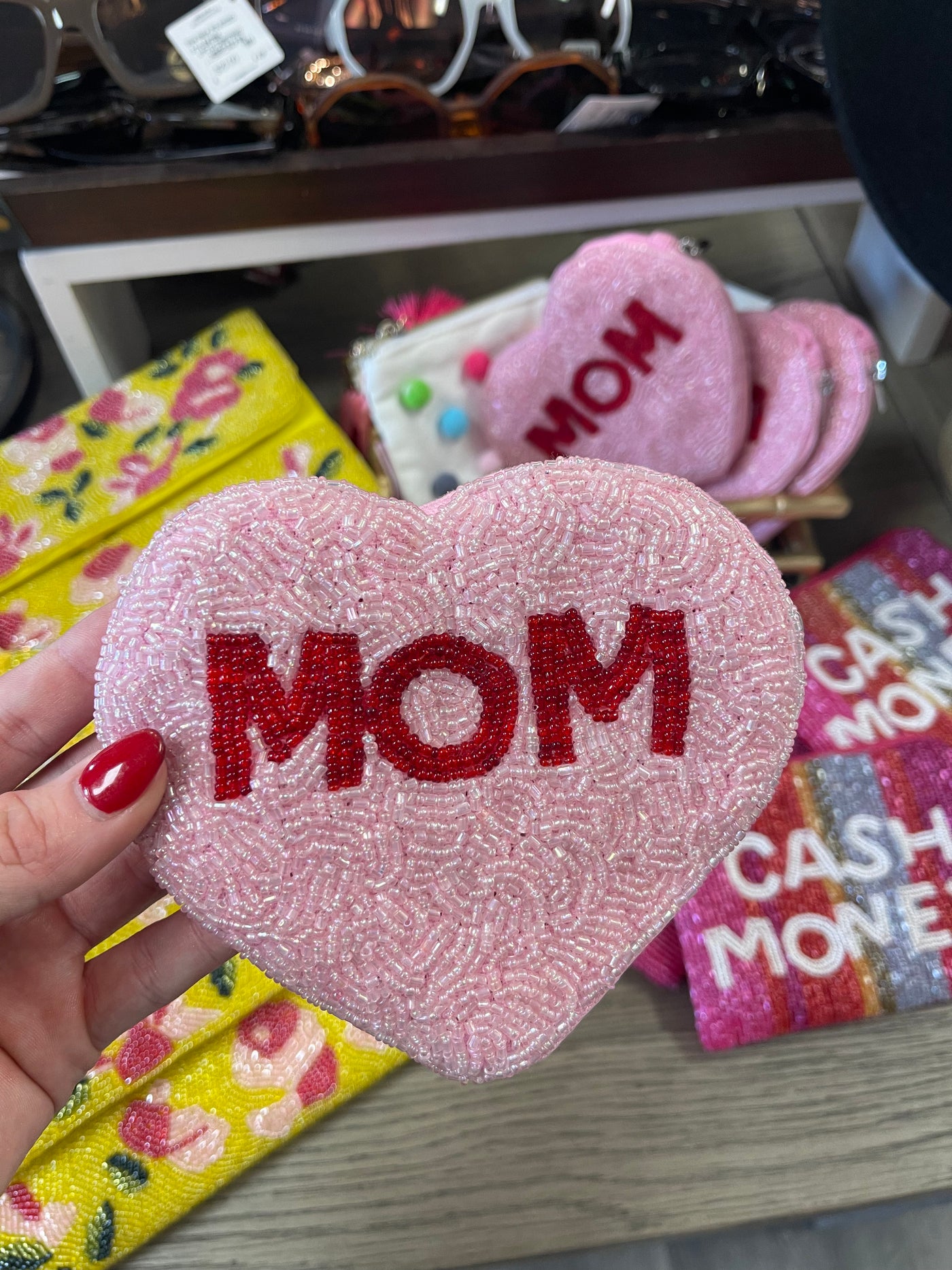 Mom Pouch - Pink Heart Shape