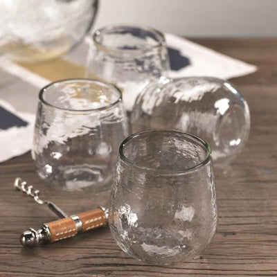 Artisan Hammered Stemless Wine Glass