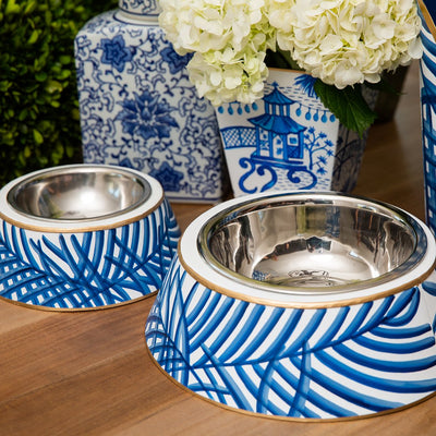 Palm Blue Pet Bowl - Large