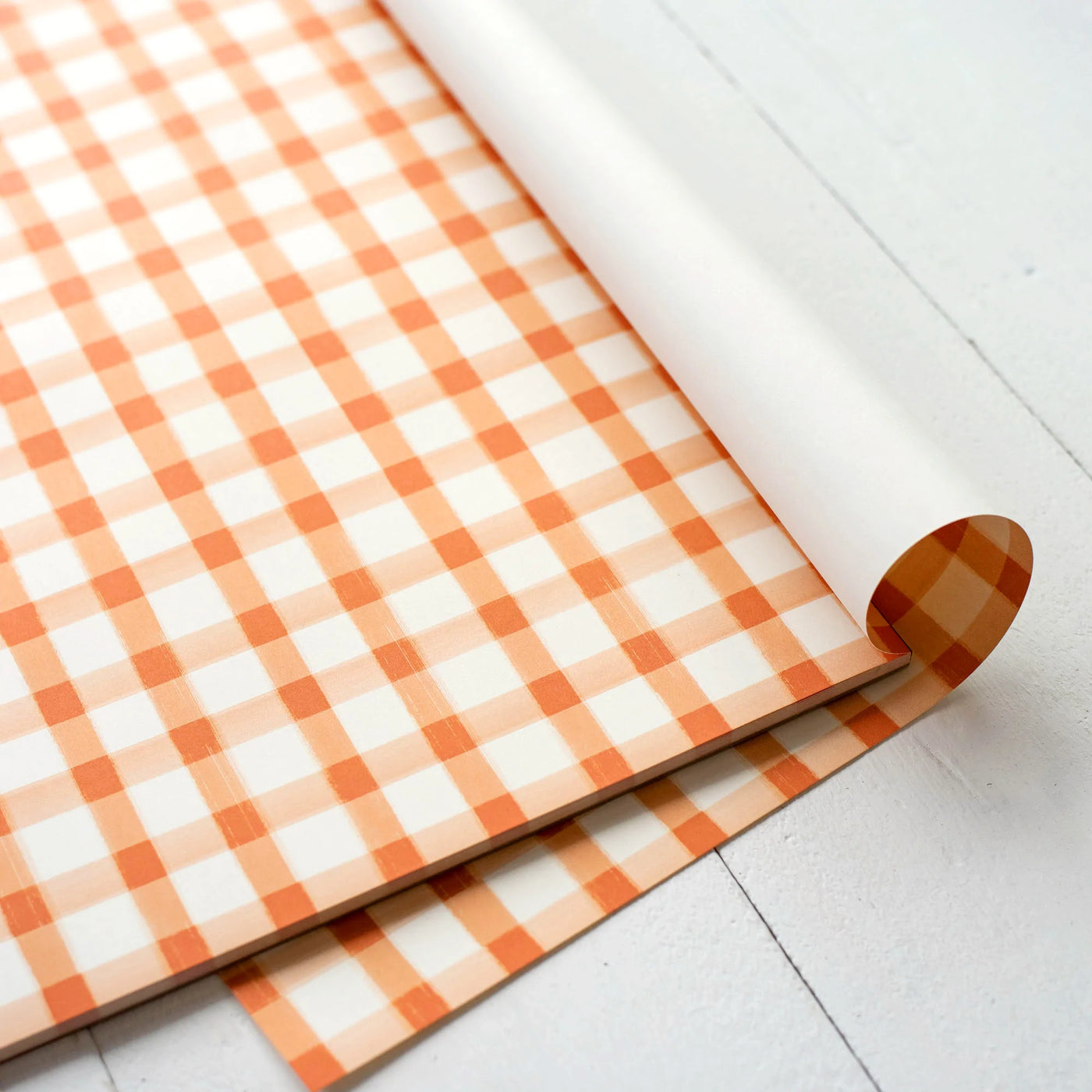 Orange Painted Check Placemat