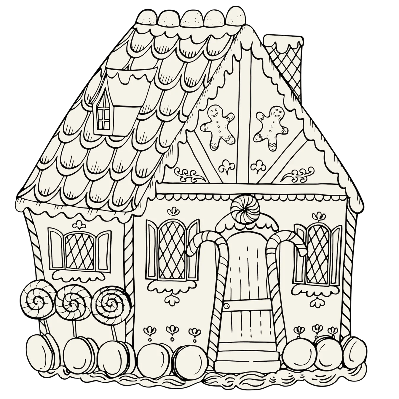 Die-Cut Gingerbread House Coloring Placemat
