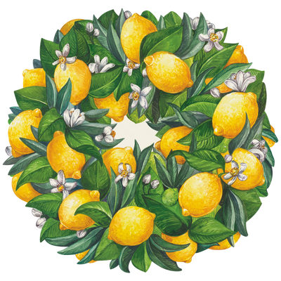 Die-Cut Lemon Wreath Placemat