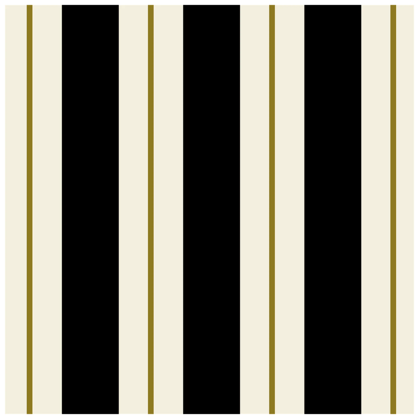 Black & Gold Awning Stripe Cocktail Napkins