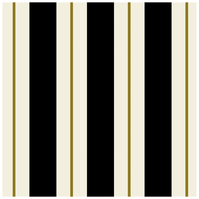 Black & Gold Awning Stripe Cocktail Napkins