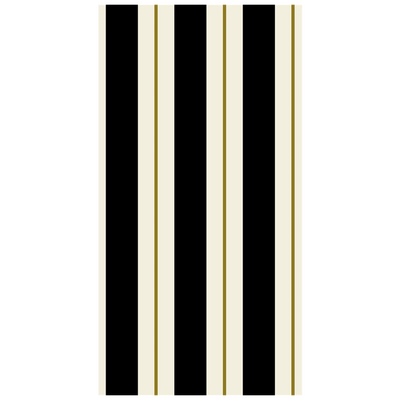 Black & Gold Awning Stripe Guest Napkins