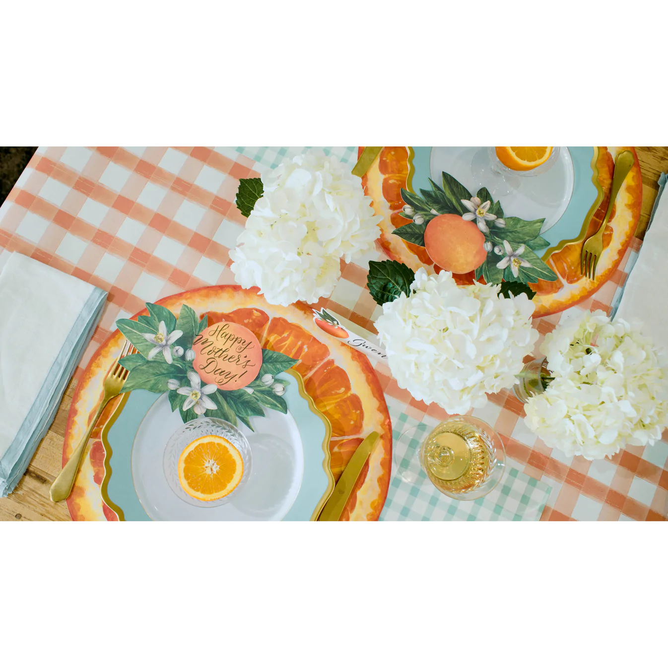 Orange Painted Check Runner