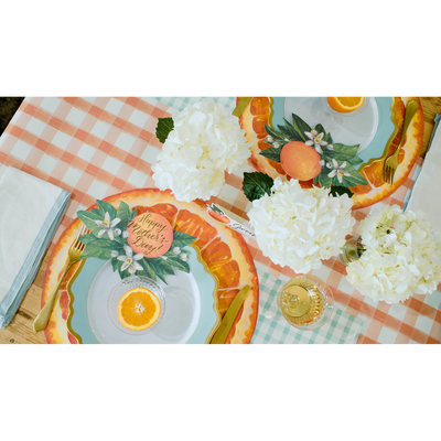 Orange Painted Check Runner