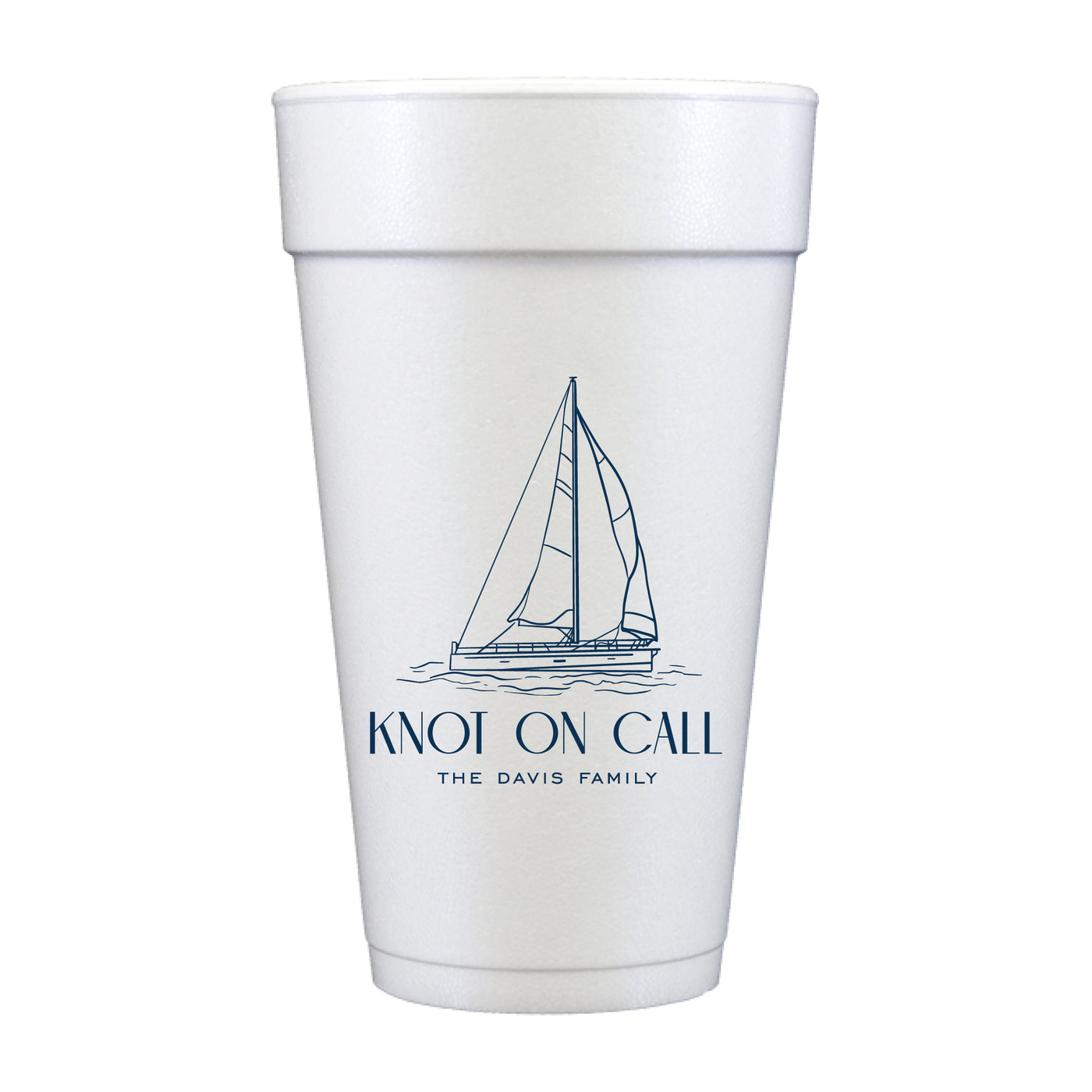 At Home Collection | Custom Last Name Boat Drawing Foam Cups
