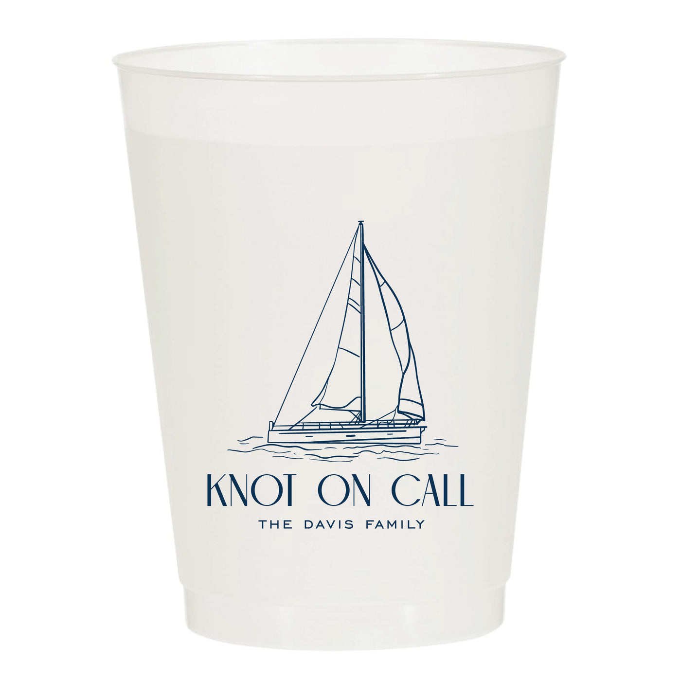 At Home Collection | Custom Boat Drawing Frosted Cups