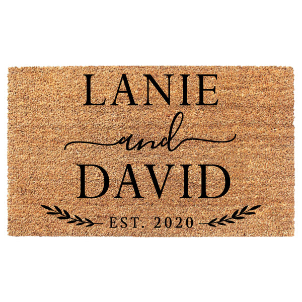 First Names and Year Custom Doormat