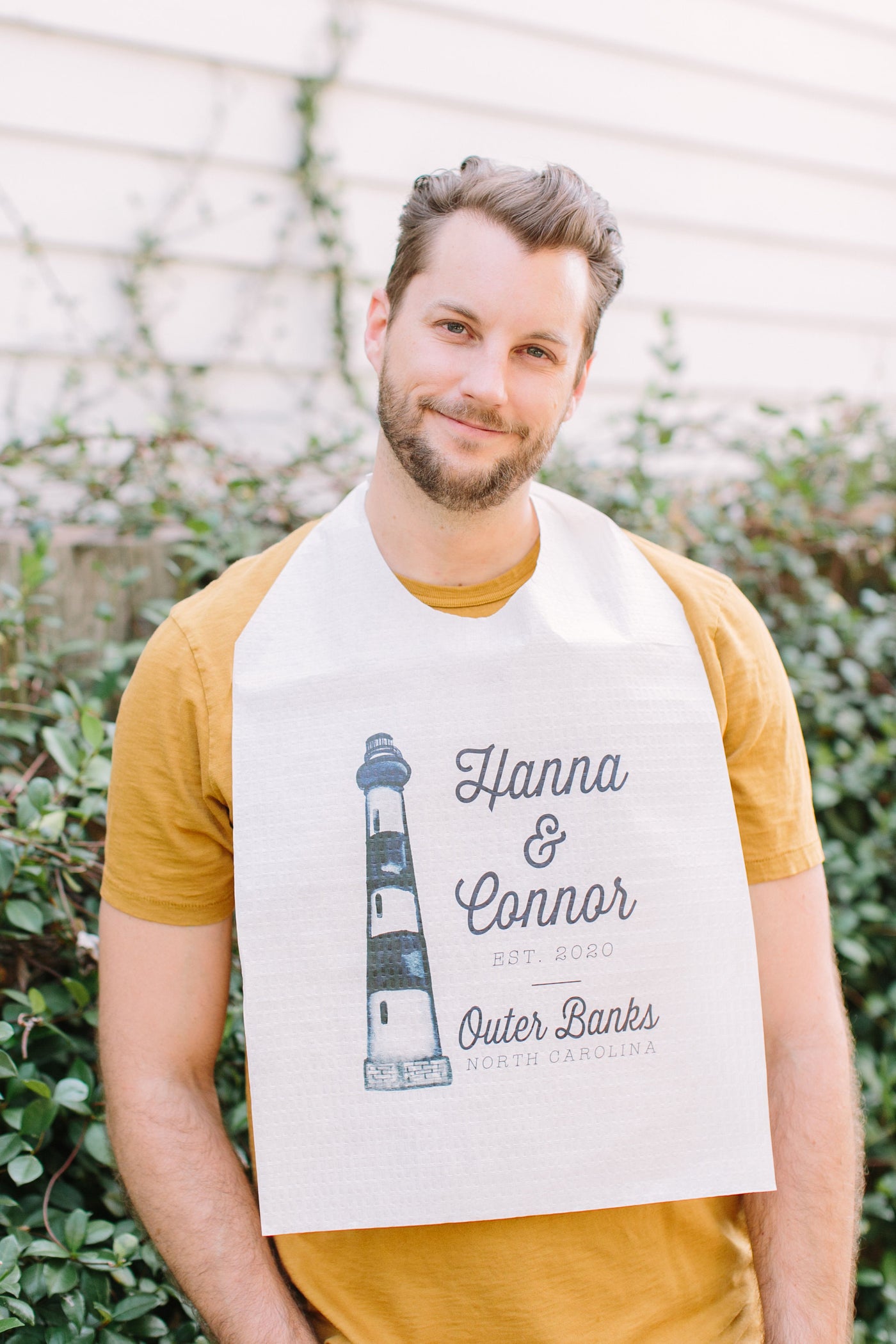 OBX Watercolor Bodie Island Lighthouse Party Bibs