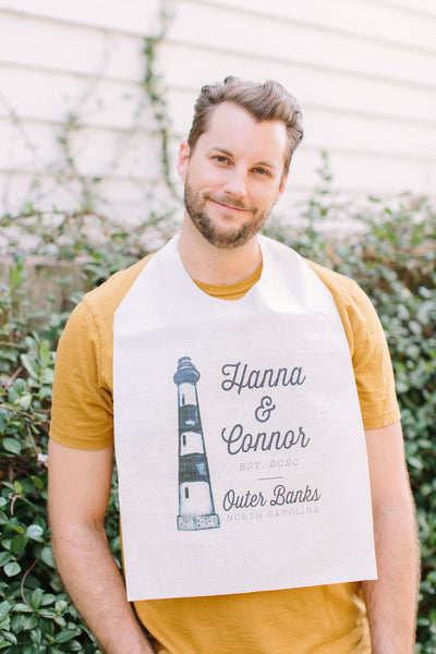 OBX Watercolor Bodie Island Lighthouse Party Bibs