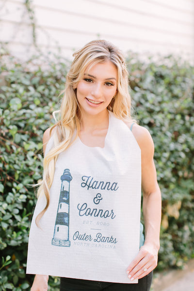 OBX Watercolor Bodie Island Lighthouse Party Bibs