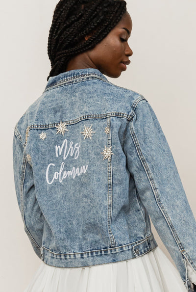 Star Struck Denim Jacket for Bride