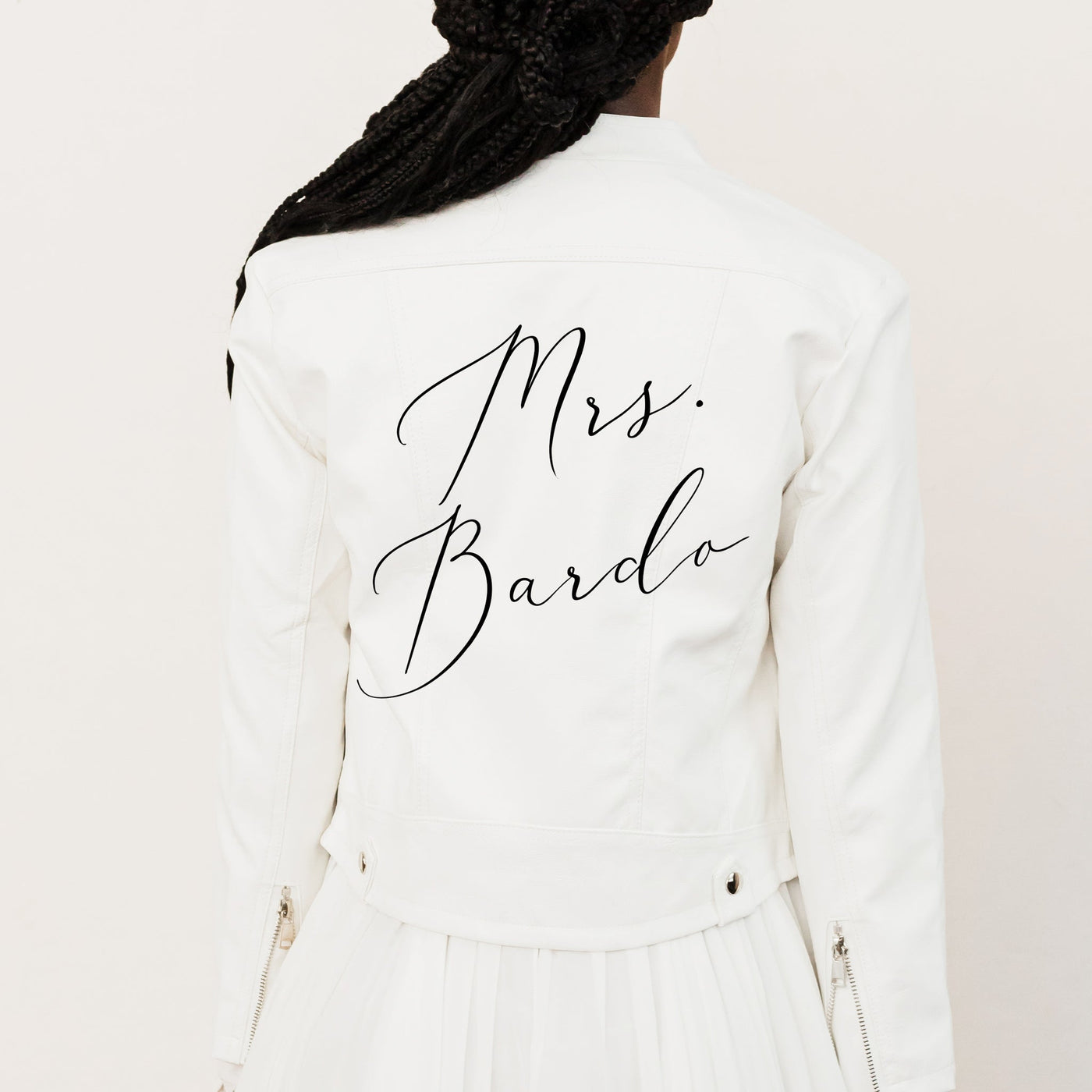 Custom Name Leather Bridal Jacket