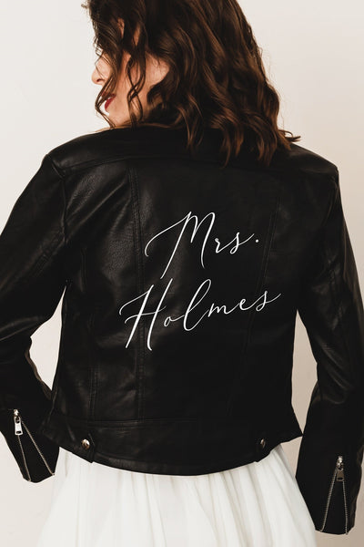 Custom Name Leather Bridal Jacket