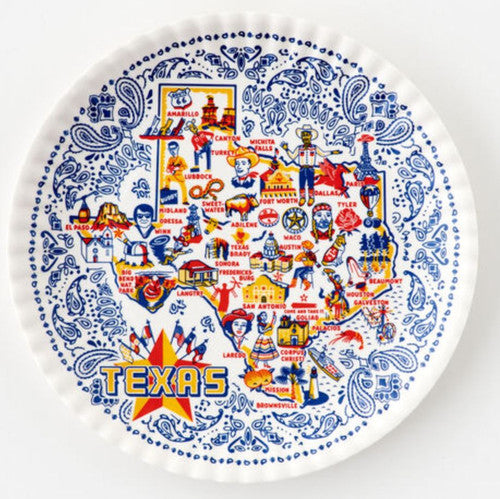 Texas State Icons Melamine Plates (Set of 4)