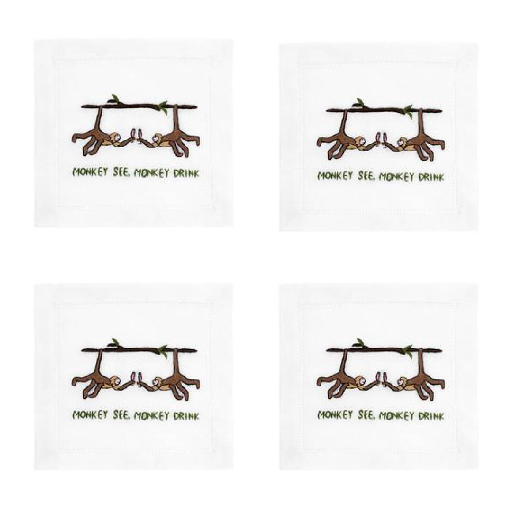 MONKEY SEE, MONKEY DRINK COCKTAIL NAPKIN
