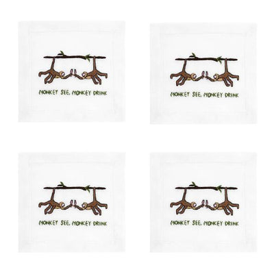 MONKEY SEE, MONKEY DRINK COCKTAIL NAPKIN