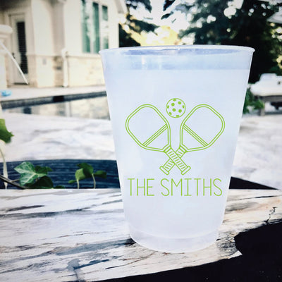 Custom Monogram Reusable Plastic Frosted 16oz Cups