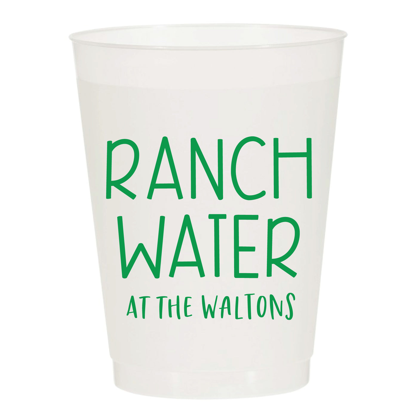 At Home Collection | Custom Last Name Ranch Water Frosted Cups