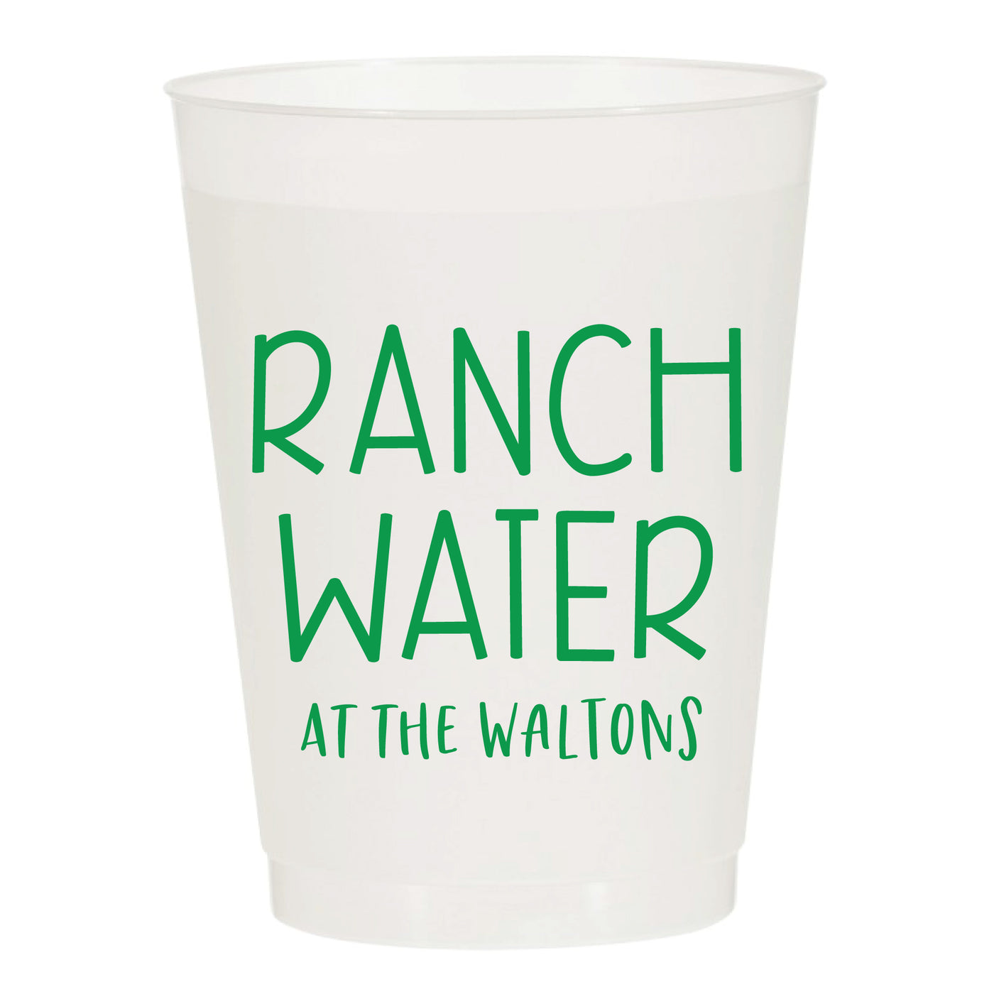 At Home Collection | Custom Last Name Ranch Water Frosted Cups