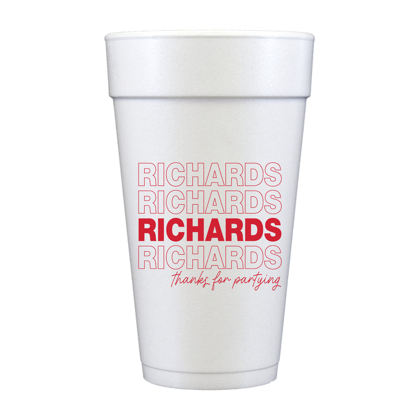 At Home Collection | Custom Last Name "Thank You" Style Foam Cups