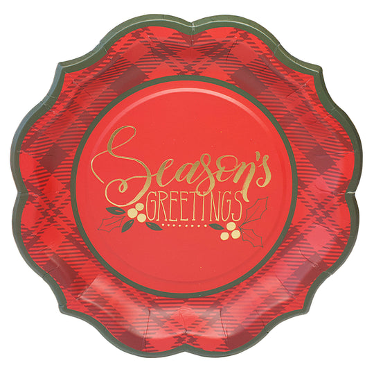 SEASON OF JOY WAVY PAPER SALAD PLATE/8PK