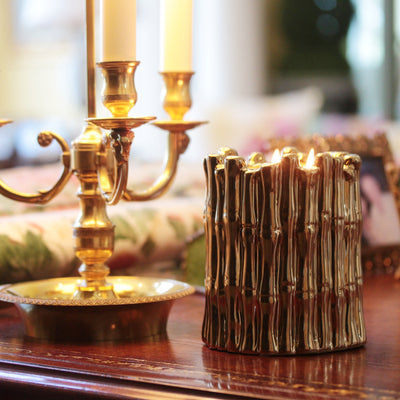 Sagano Collection Gold Bamboo Fern Scented Candle