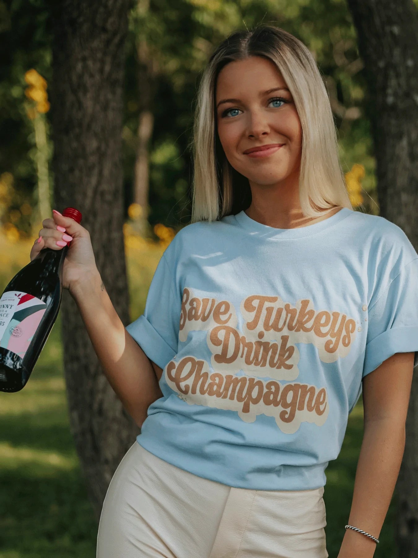 Save Turkeys Drink Champagne Friday x Saturday T-Shirt