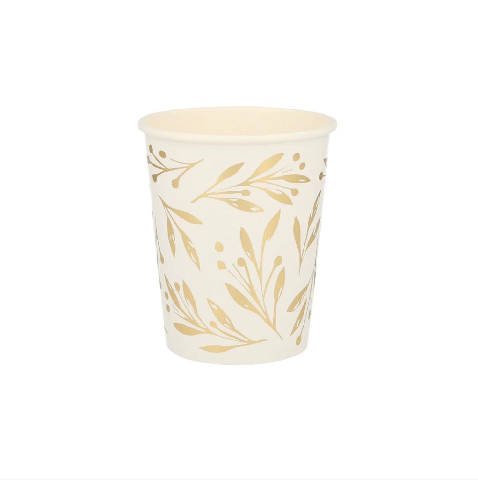 Gold Leaf Cups 8pk