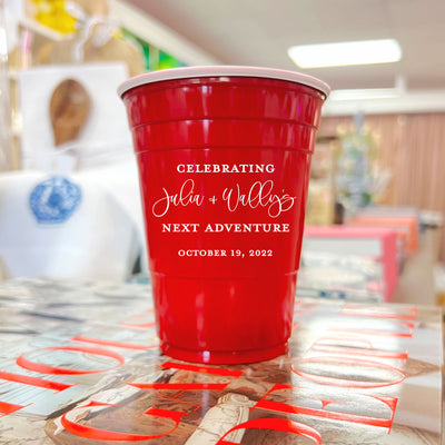 Red Personalized Soft Plastic Cups - Clear and Colors