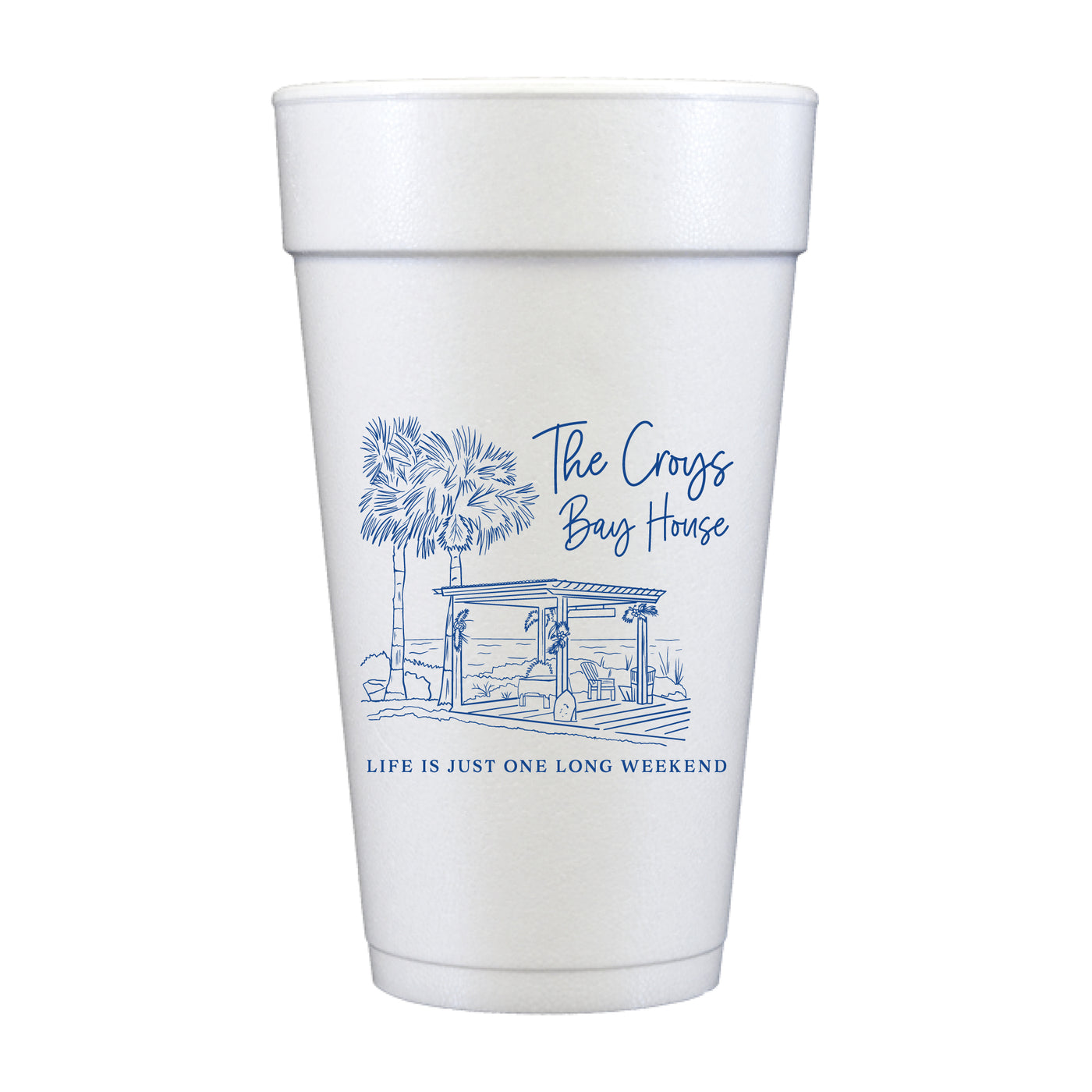 At Home Collection  Custom Vacation Home Drawing Foam Cups