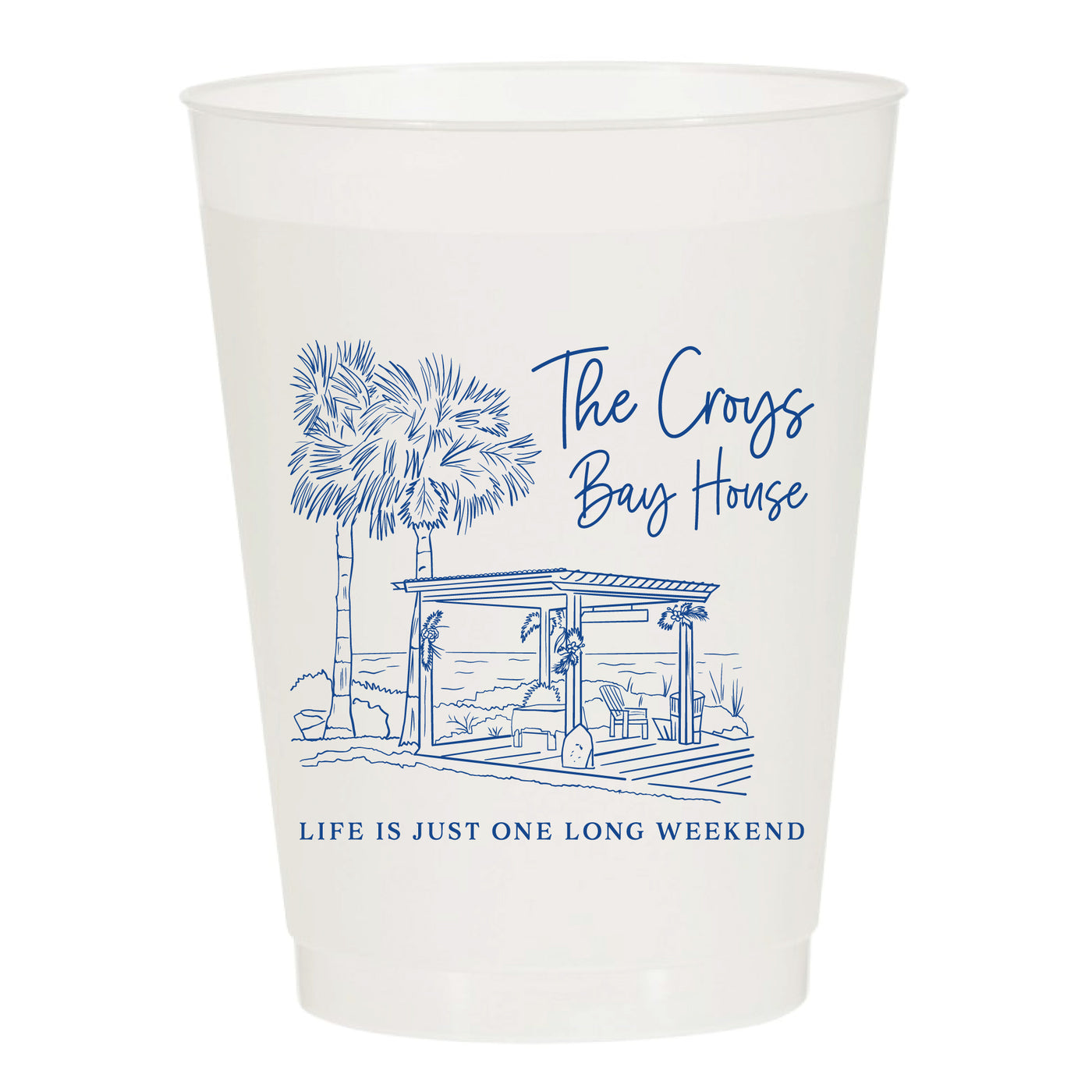 At Home Collection | Custom Bay House (custom drawing) Frosted Cups