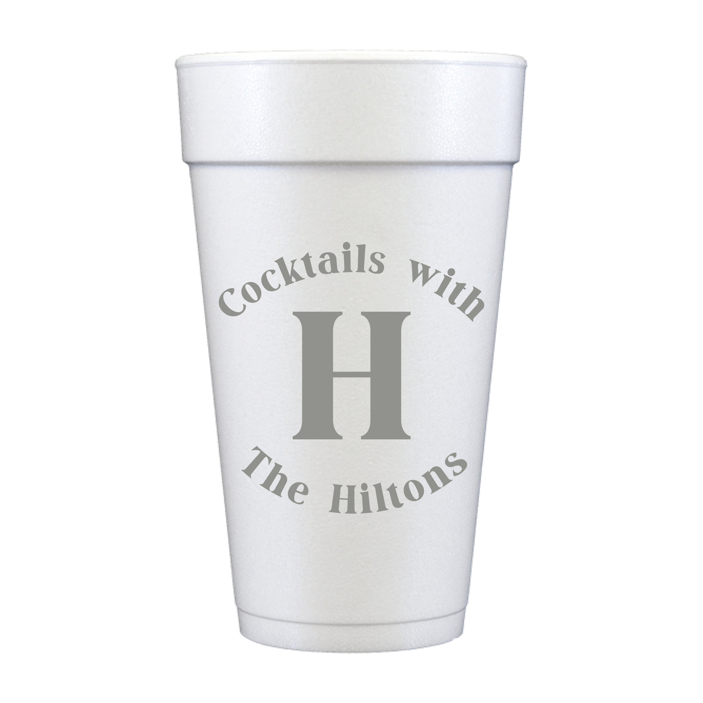 At Home Collection | Custom Last Name Cocktail's With Foam Cups