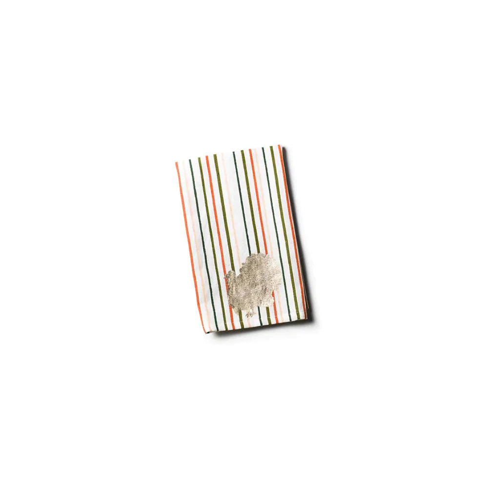 Turkey Stripes Thanksgiving Medium Hand Towel