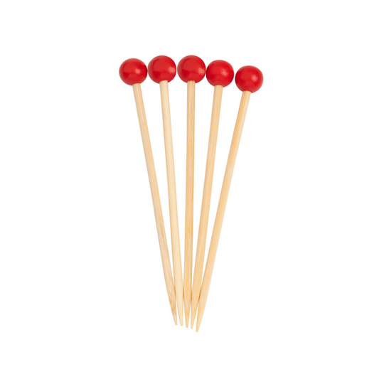 RED/SCARLET 3.5 INCH WOOD PARTY PICK/40PK  - GIFT BOX- GIFT BOX