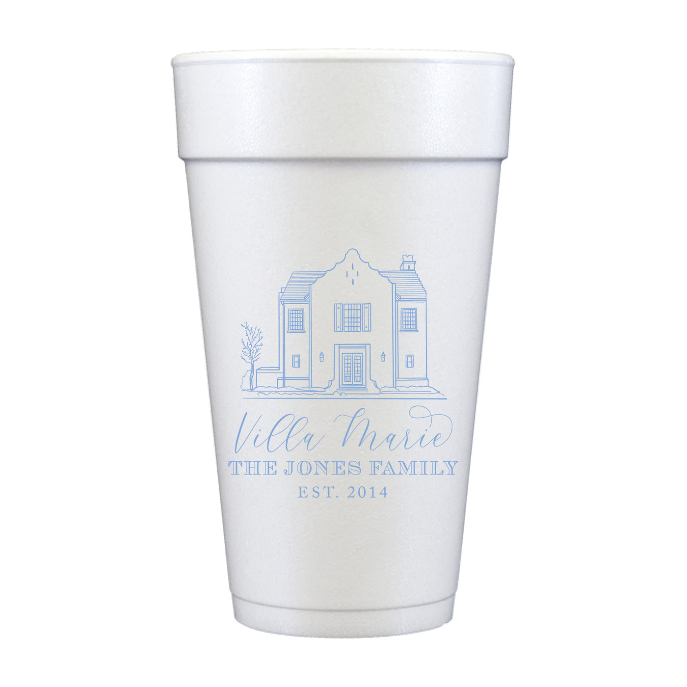At Home Collection | Custom Vacation Home Drawing Foam Cups
