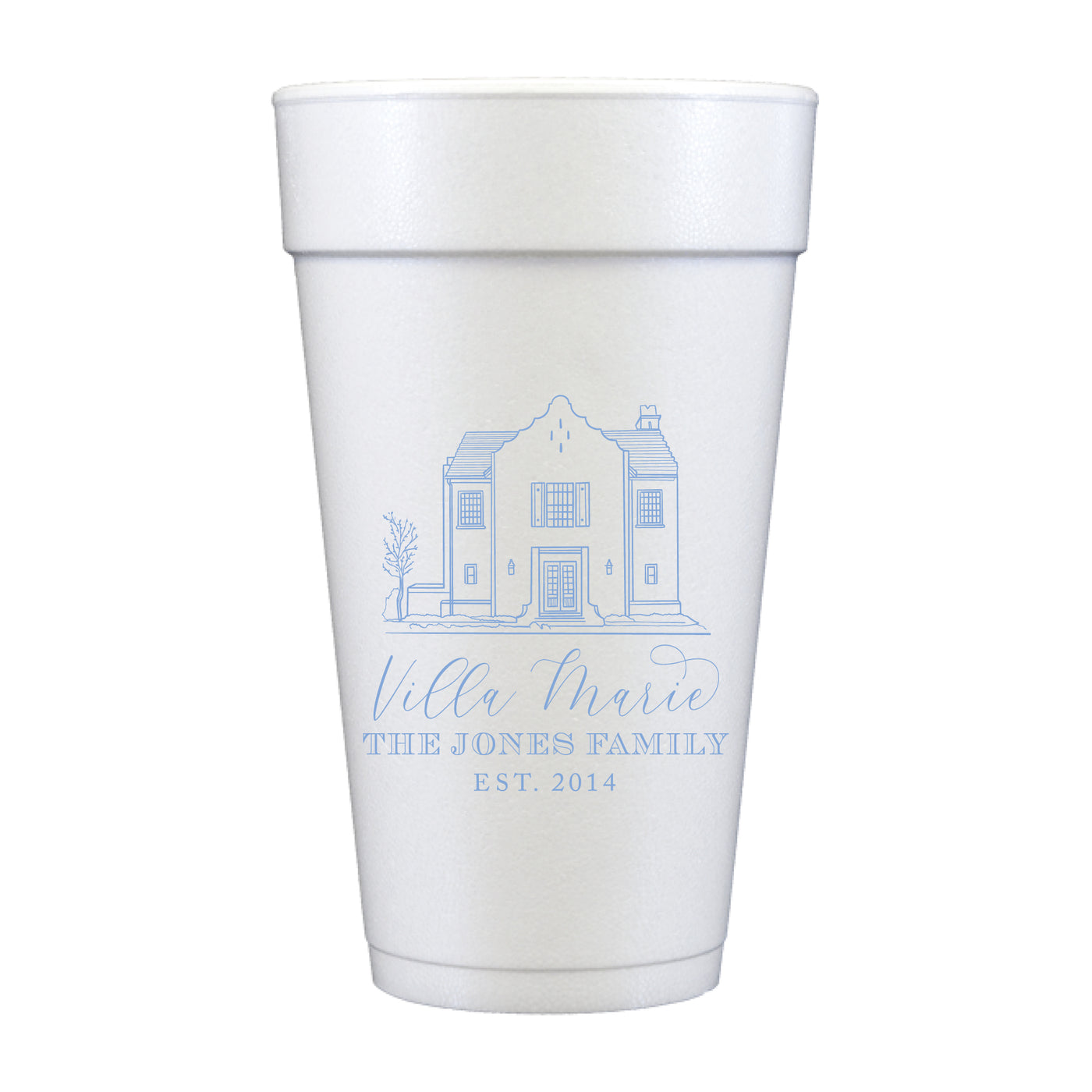 At Home Collection | Custom Vacation Home Drawing Foam Cups