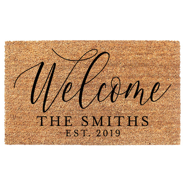 Welcome Custom Last Name Doormat