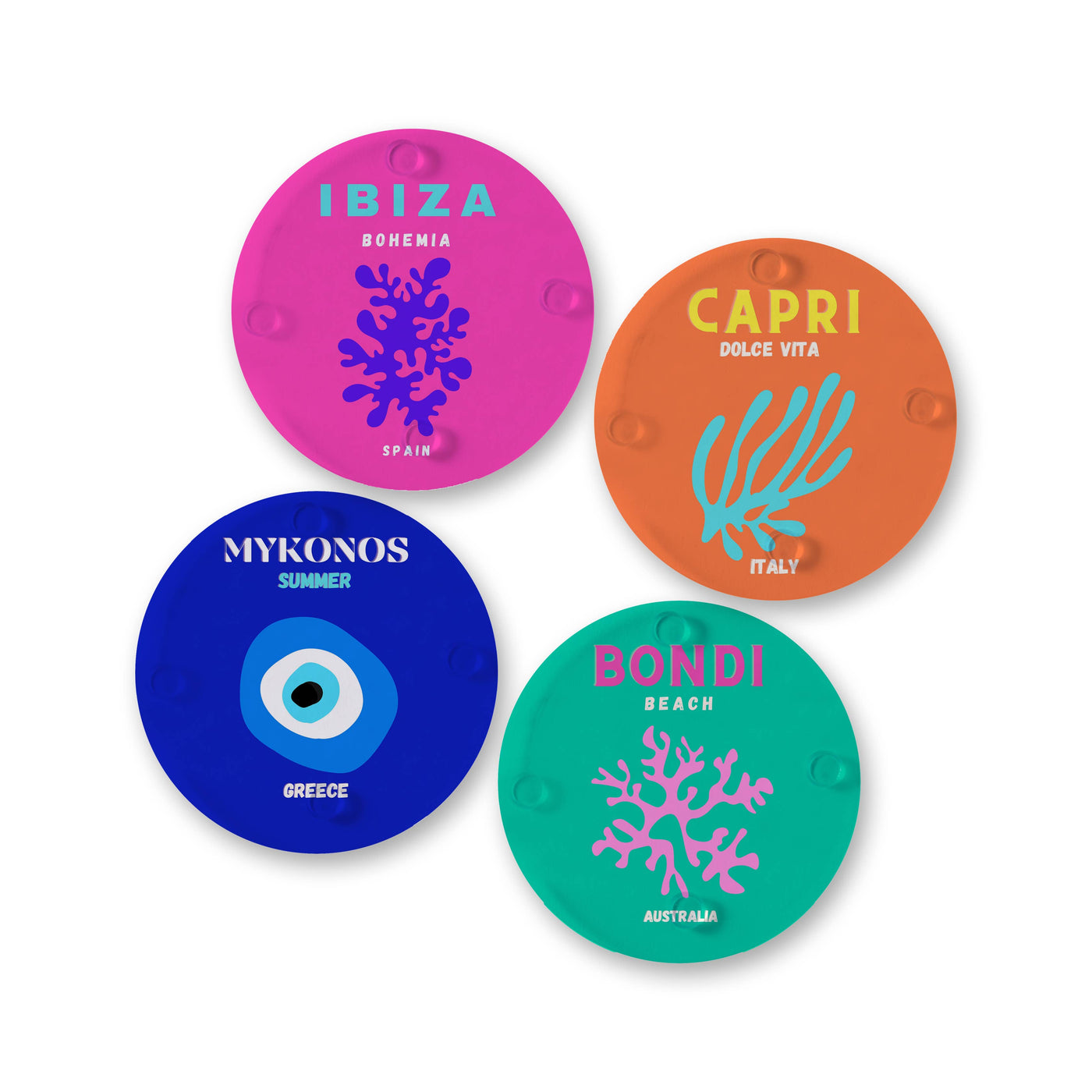Dolce Vita Ceramic Set of 4 Coasters