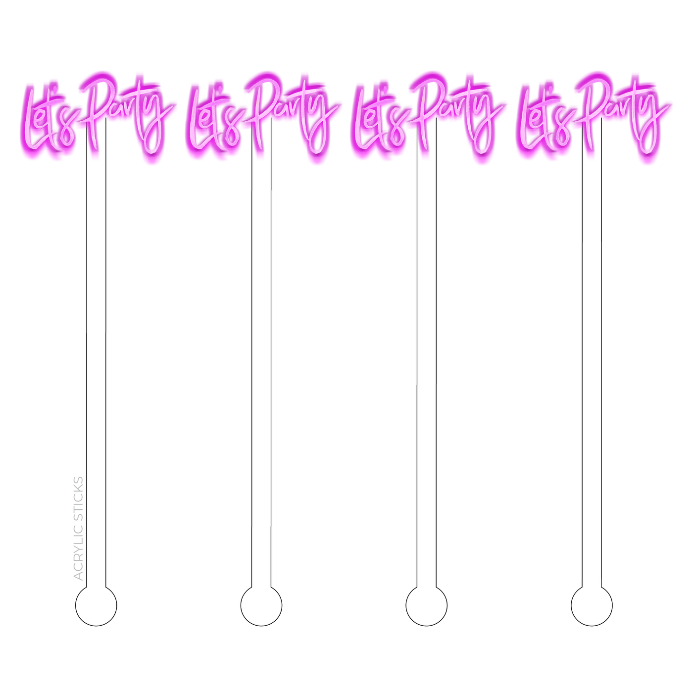 LET'S PARTY ACRYLIC STIR STICKS