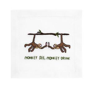 MONKEY SEE, MONKEY DRINK COCKTAIL NAPKIN