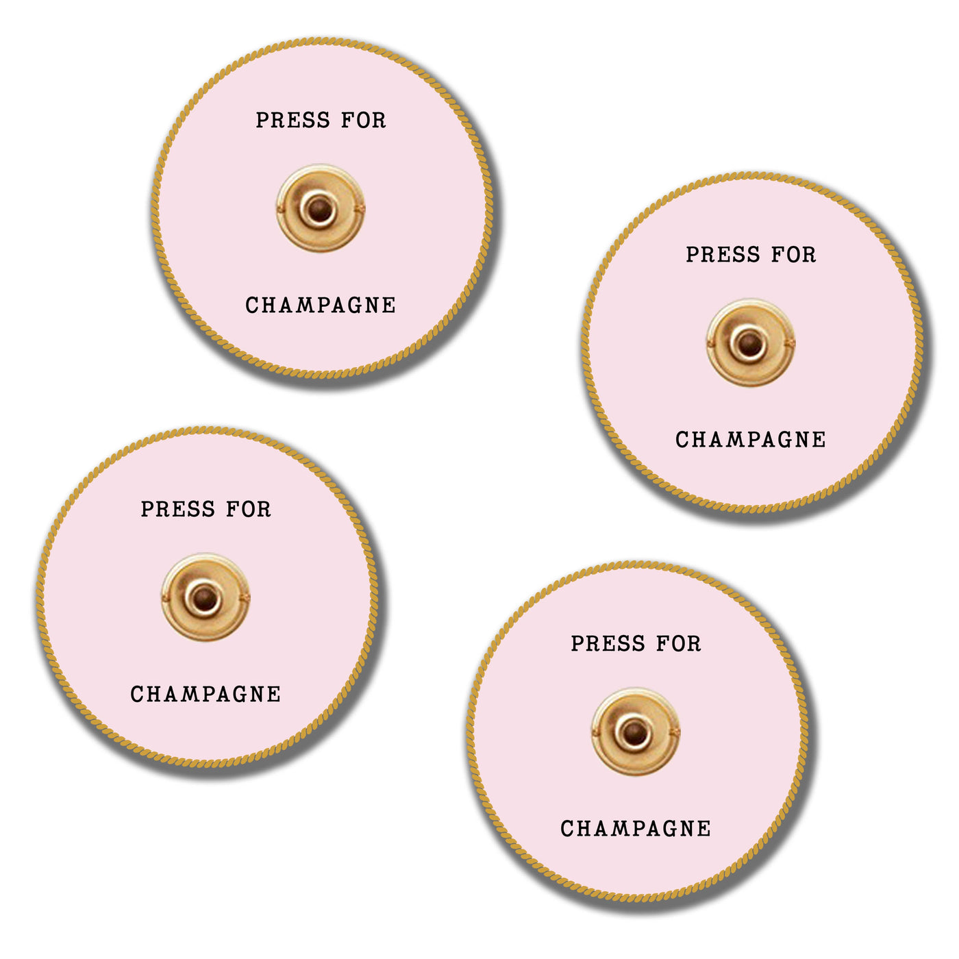 Press for Champagne-Set of 4 Ceramic Coasters