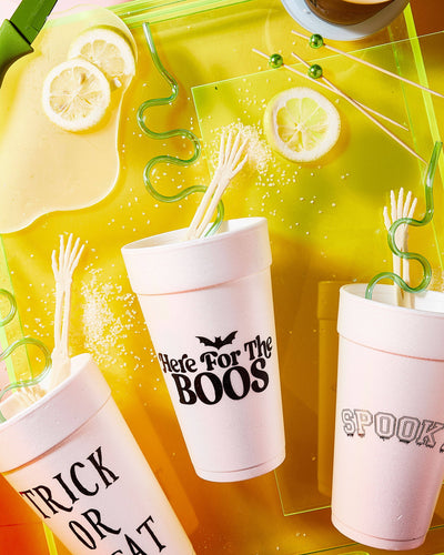 Here For The Boos Foam Cups - Halloween