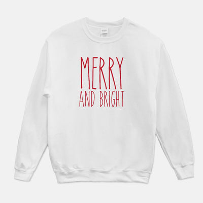 Merry and Bright Christmas Unisex Crew Neck Sweatshirt