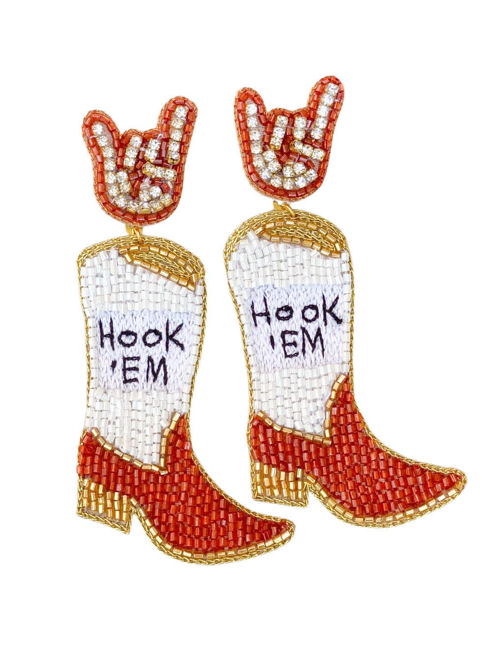 UT Hook’em Cowgirl Boot Earrings