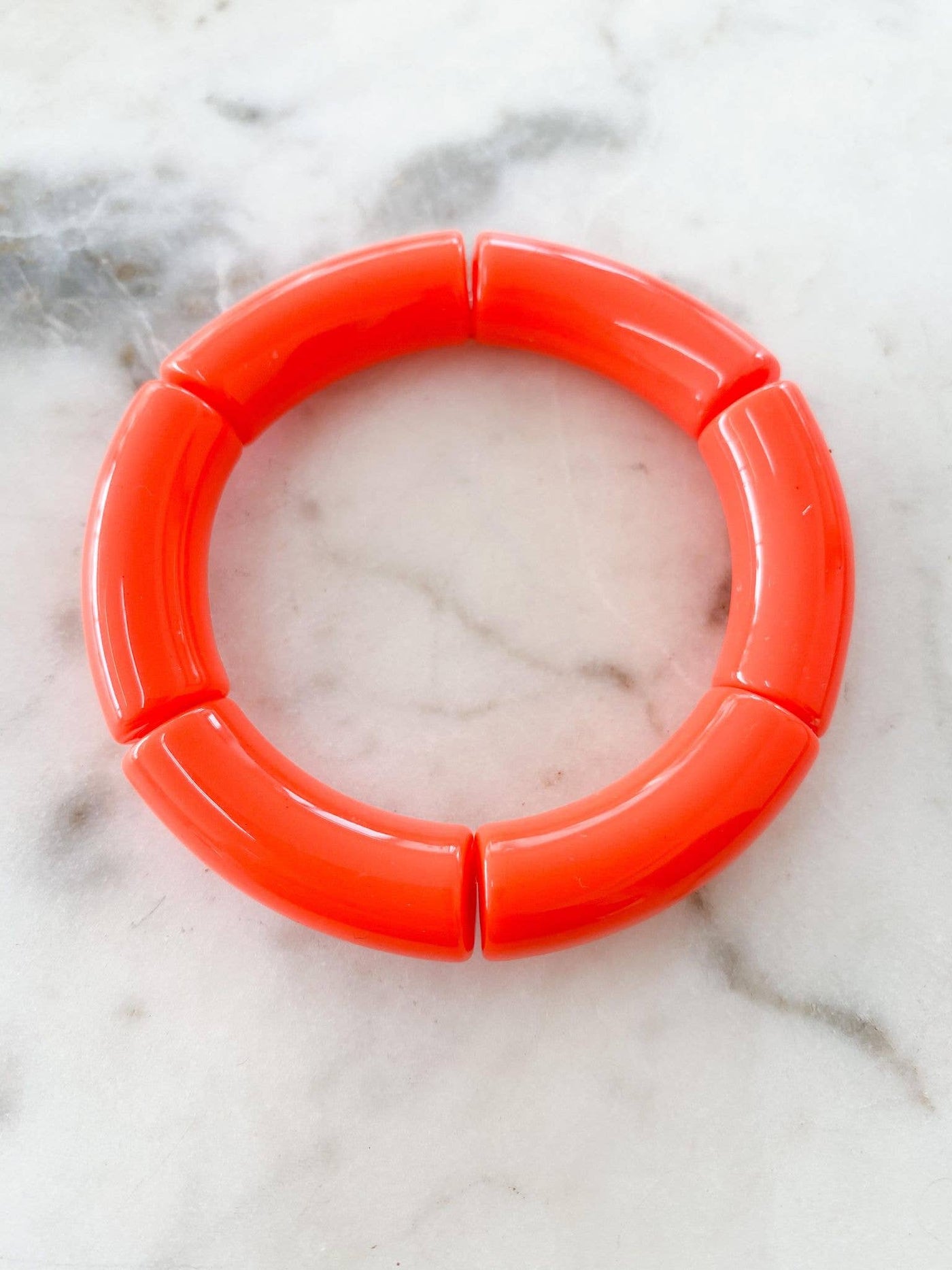 Burnt Orange Acrylic Bamboo Bangle